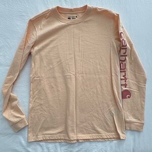 Carhartt Women's Loose Fit Heavyweight Long-Sleeve Logo Sleeve Graphic T-Shirt